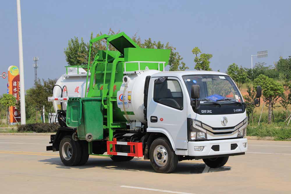 國六4.5方東風D6 餐廚垃圾車 圓罐